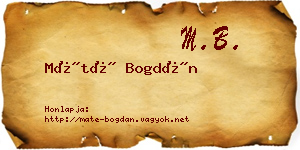 Máté Bogdán névjegykártya